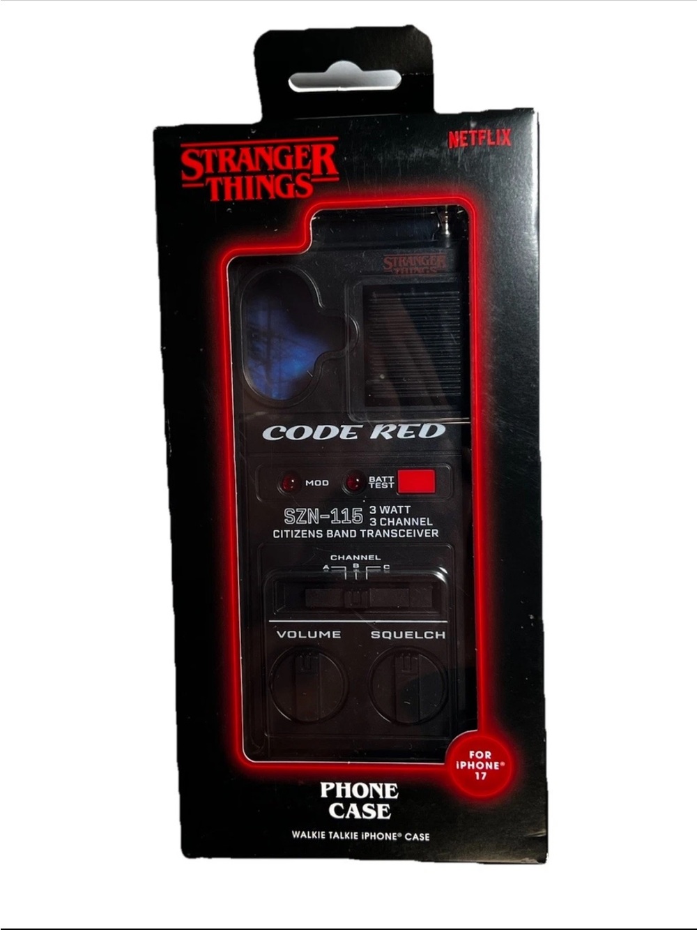 Netflix Stranger Things Black 'Code Red' Walkie-Talkie Phone Case